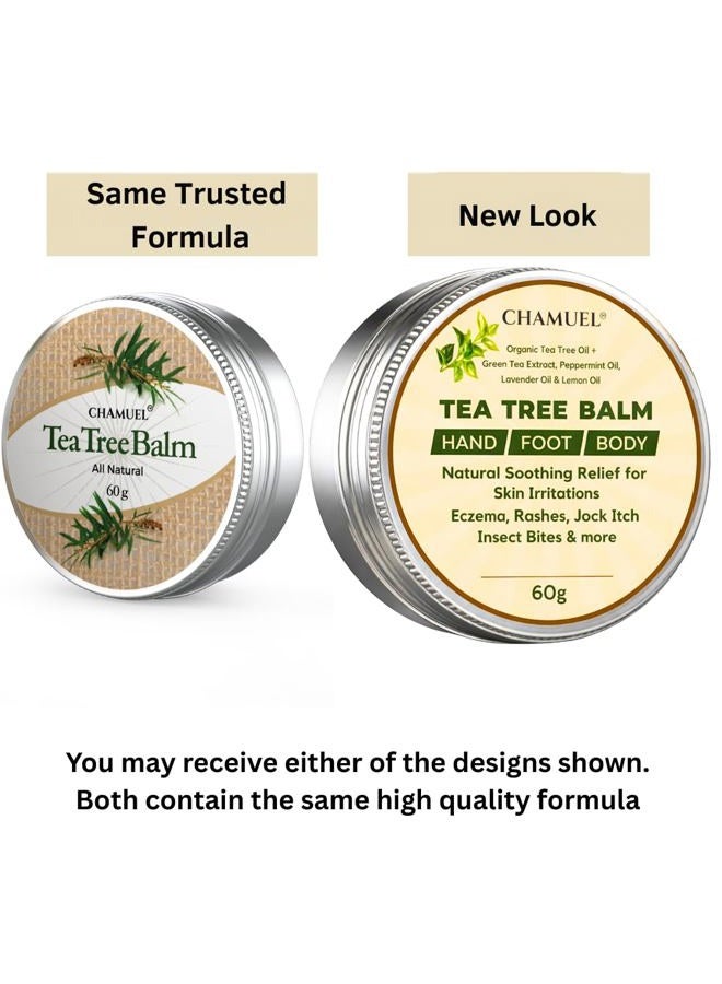 Chamuel TEA TREE OIL BALM -100% All Natural | Great Cream for Soothing Skin Irritations like Eczema, Psoriasis, Rashes, Insect Bites, Folliculitis, Acne, Itches, Dry Chapped Skin, Heels, Cuticles, and more! - Image 3