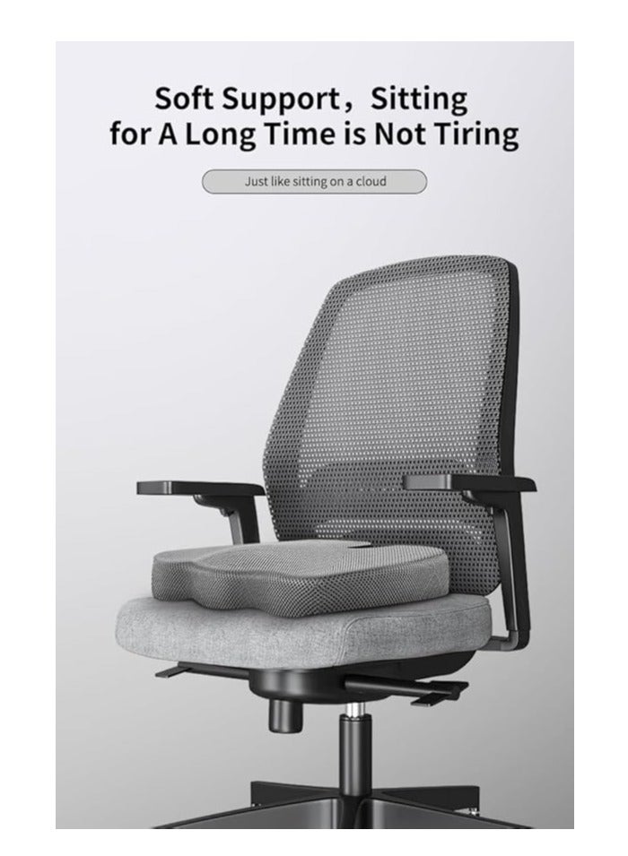 وسادة مقعد معززة بالجل – وسادة مكتب – وسادة مصنوعة من الجل المضاد للانزلاق وذاكرة الرغوة لتخفيف آلام العصعص – وسادة لكرسي المكتب والسيارة والقيادة – تخفيف آلام الظهر والعصب الوركي (أسود)** - Image 5