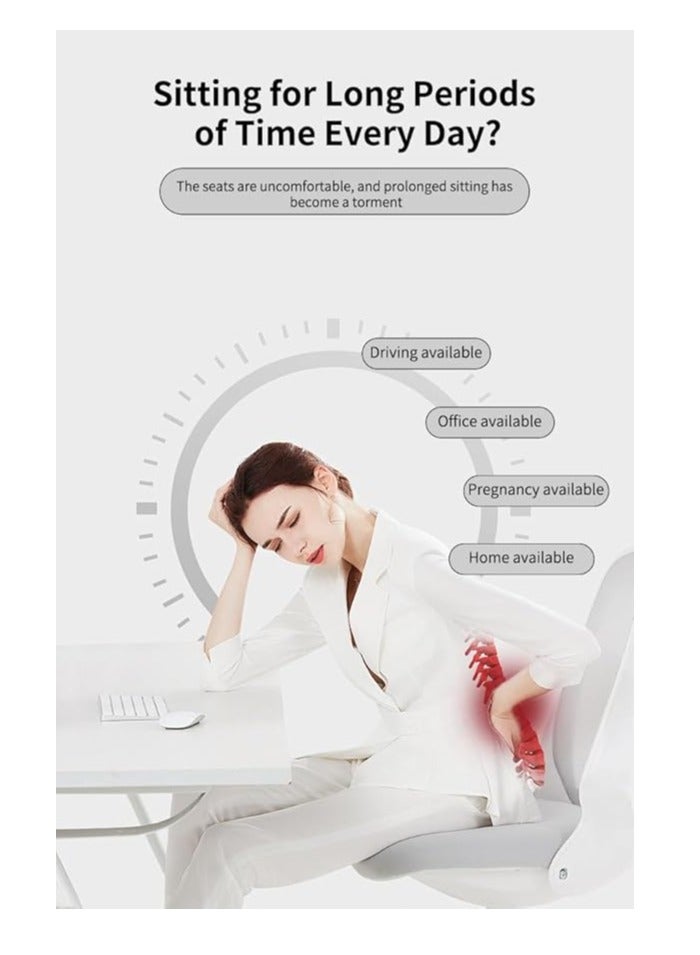 وسادة مقعد معززة بالجل – وسادة مكتب – وسادة مصنوعة من الجل المضاد للانزلاق وذاكرة الرغوة لتخفيف آلام العصعص – وسادة لكرسي المكتب والسيارة والقيادة – تخفيف آلام الظهر والعصب الوركي (أسود)** - Image 3
