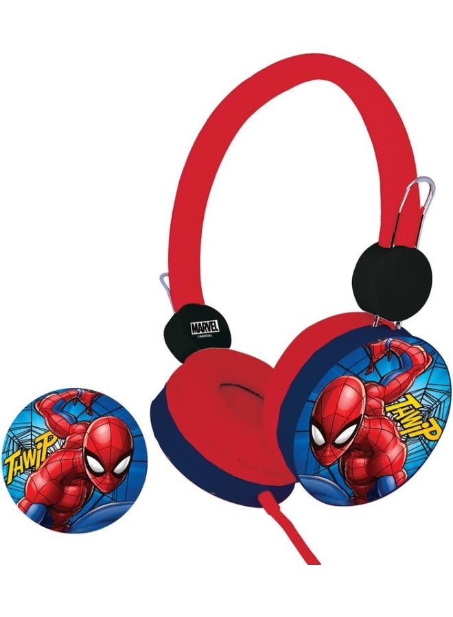SMD Marvel Spider-Man Auxiliary Headphones with Stickers | Wired Spider-Man headphones for kids with aux cable, soft ear cushions, adjustable headband, and included stickers for personalization - Image 4