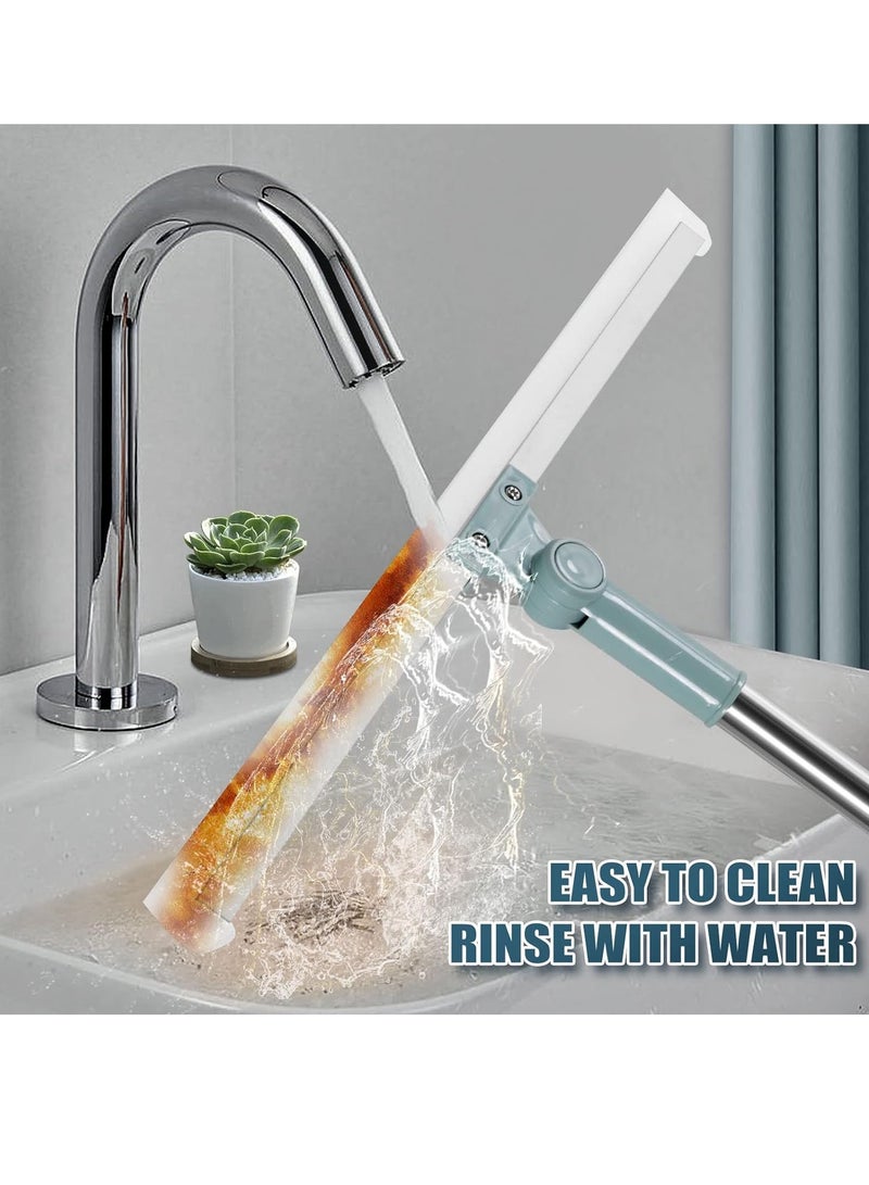 Floor rubber wiper, for floors with heavy duty telescopic pole with 51 cm natural rubber blade for cleaning tiles, floors, marble, glass, windows and doors  - Image 2