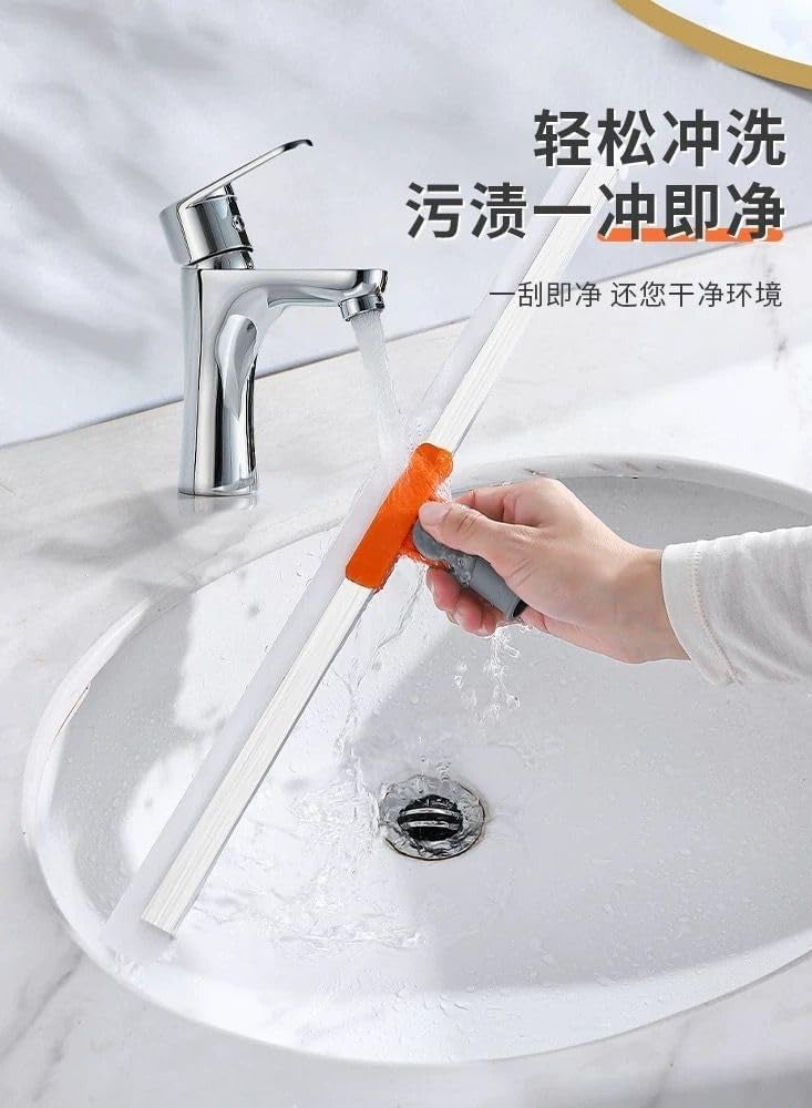 Floor rubber wiper, for floors with heavy duty telescopic pole with 51 cm natural rubber blade for cleaning tiles, floors, marble, glass, windows and doors  - Image 4