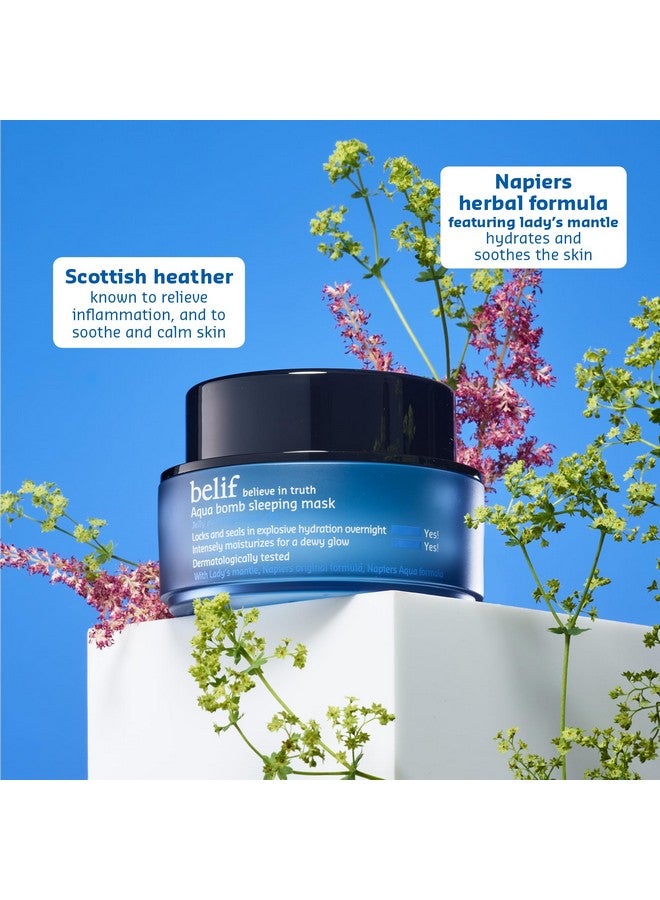 بليف قناع النوم أكوا بومب من بيليف، مرطب ليلي وقناع للوجه، خفيف الوزن، مرطب وممتلئ، مناسب للبشرة الجافة، للبشرة العادية، الدهنية، الجافة، والمختلطة. - Image 3