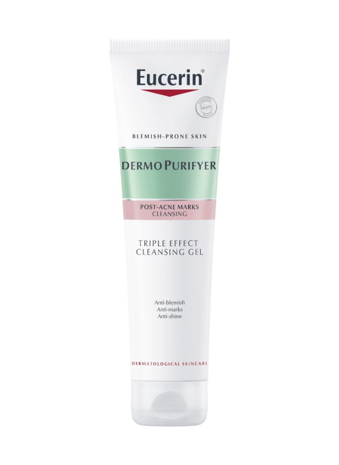 Eucerin - Eucerin DermoPurifyer Triple Effect Face and Body Cleansing Gel, Anti-Blemish, Anti-Marks and Anti-Shine, with Salicylic Acid and AHA/BHA/PHA Acid Complex, 150ml - Image 1