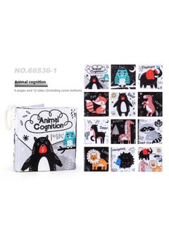 Generic Baby Visual Enlightenment Black And White Cloth Book Baby Tear Not To Rot Early Education Pop-up Book Fun Cognitive Educational Toys-Color:NO.66536-1 Animal Cognition Black And White Cloth Book 38.6g  - Image 1