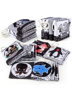 Generic Baby Visual Enlightenment Black And White Cloth Book Baby Tear Not To Rot Early Education Pop-up Book Fun Cognitive Educational Toys-Color:NO.66536-1 Animal Cognition Black And White Cloth Book 38.6g  - Image 5