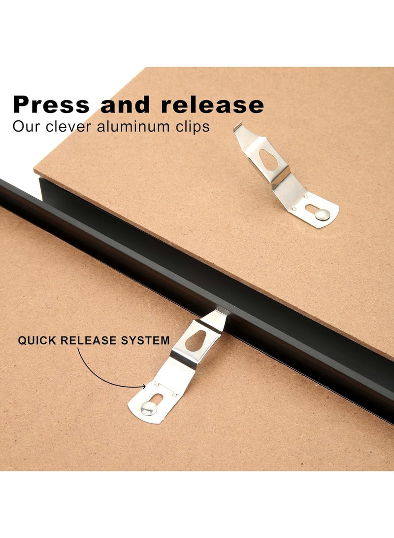 A4 photo frame, 2-pack 21x30cm black Aluminium picture frame, certificate frame for wall mounting or table display, set of 2(Black) - Image 3