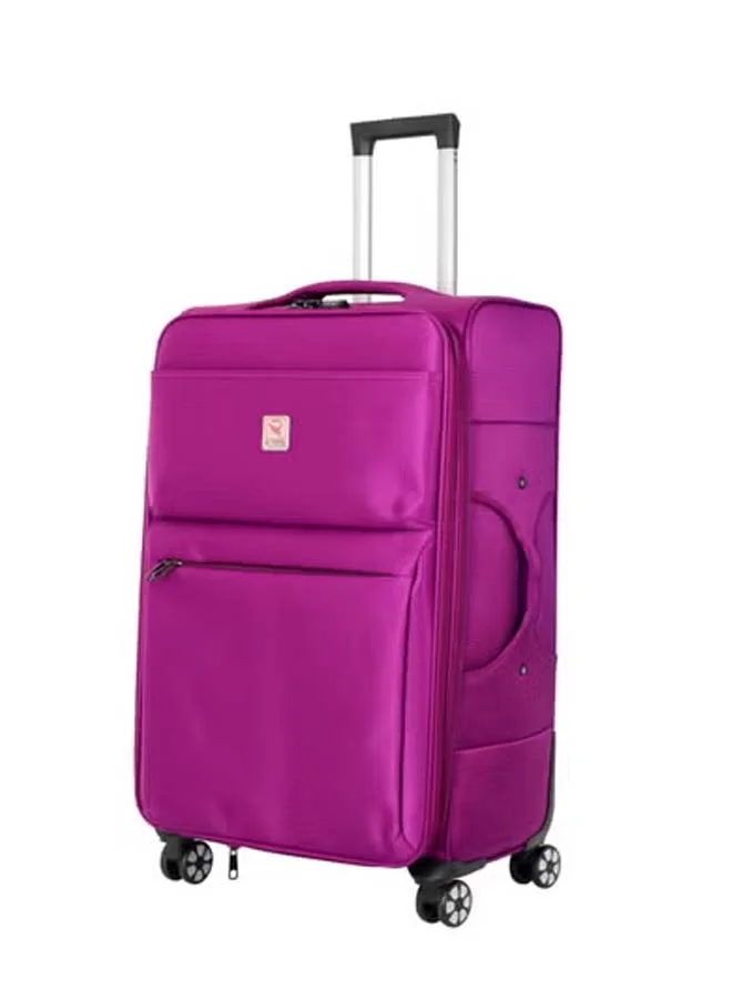 ريفلكشين REFLECTION 20 Inch Voyager Carryon Suitcase Lightweight Vertical Series Travel Soft Luggage Trolley with 36L Storage Capacity and 4 Spinner Wheels Purple