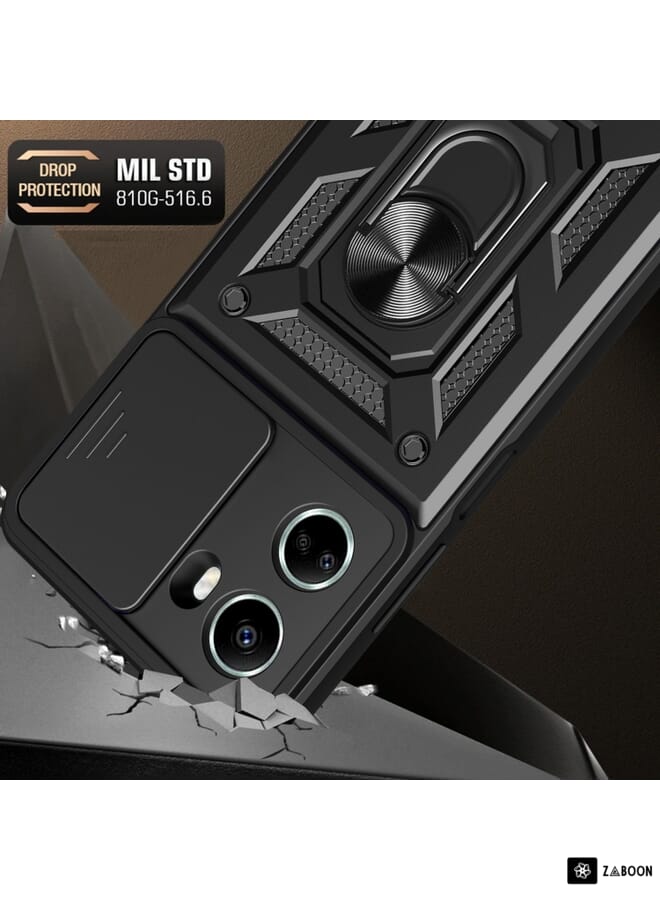 Green Tiger For Huawei nova 10 SE Sliding Camera Cover Design TPU+PC Phone Case(Black) - Image 4