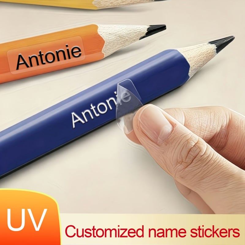 Customized Transparent Name Stickers 108 Pcs Name Labels Back to School School Supplies Classification Labels - Image 1