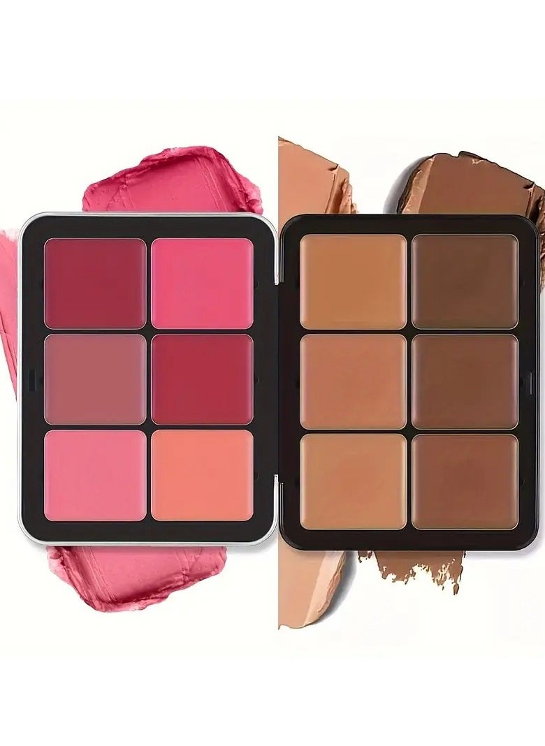 CARLA SECRET 12-Color Concealer & Blush Cream Palette in Iron Case Full Coverage, Creamy Texture | Natural Glow for All Skin Tones Travel-Ready Metal Packaging  - Image 3