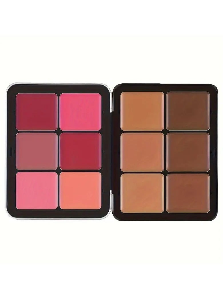 CARLA SECRET 12-Color Concealer & Blush Cream Palette in Iron Case Full Coverage, Creamy Texture | Natural Glow for All Skin Tones Travel-Ready Metal Packaging  - Image 4