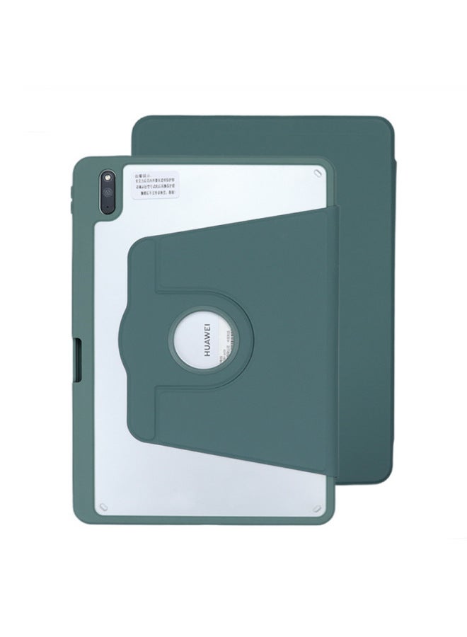 For Huawei Matepad11 Tablet Protective Case Honor V8pro Acrylic 10.4 Pen Slot 10.8 Rotating Case-Color:Acrylic Spin-Night Green-Applicable Model:Glory/V6/V7 10.4 【Cannot Sleep】】