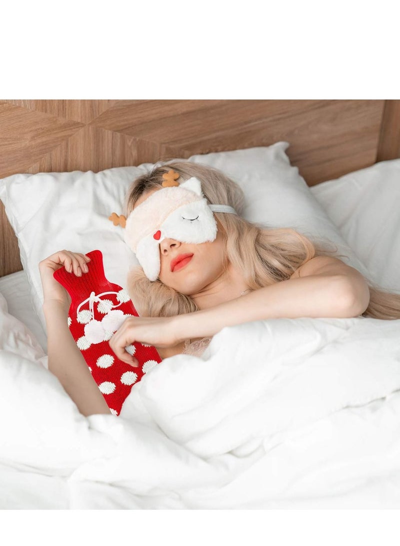 Excefore Hot Water Bottle with Knitted Cover, 2L Bag for and Cold Compress, Hand Feet Warmer, Ideal Menstrual Cramps, Neck Shoulder Pain Relief, Red Polka Dot - Image 2