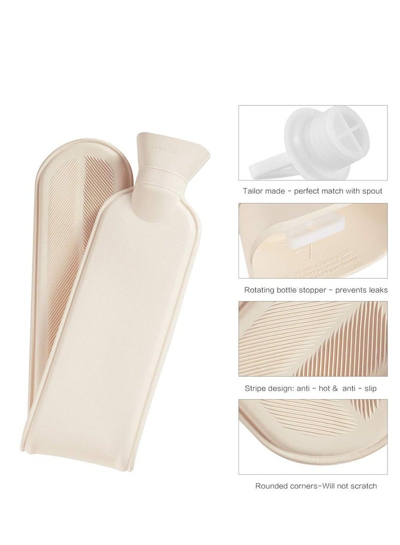 Excefore Hot Water Bottle with Knitted Cover, 2L Bag for and Cold Compress, Hand Feet Warmer, Ideal Menstrual Cramps, Neck Shoulder Pain Relief, Red Polka Dot - Image 5