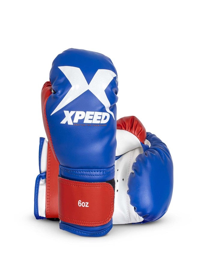 Xpeed Junior Boxing Kit ||PVC Kit || A 18 inch PVC Punch Bag,A Pair of 6 oz Junior Gloves and Extra Wide Velcro wrap (Blue/Red) STD - Image 3