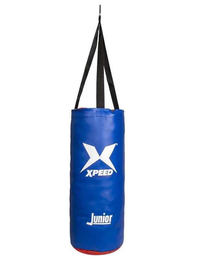 Xpeed Junior Boxing Kit ||PVC Kit || A 18 inch PVC Punch Bag,A Pair of 6 oz Junior Gloves and Extra Wide Velcro wrap (Blue/Red) STD - Image 2