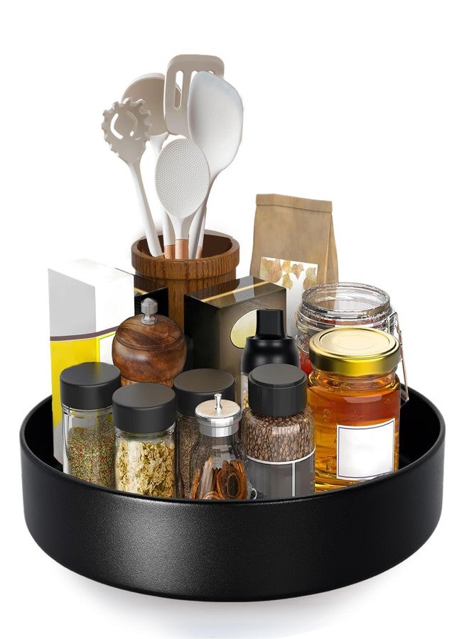 neotidy Metal Lazy Susan Organizer, 12 Inch Anti-Rust Turntable for Cabinet, Kitchen, Dining Table, Bathroom – Rotating Spice Rack, Spinner Storage, Round Carousel Organizer for Countertop Black - Image 1
