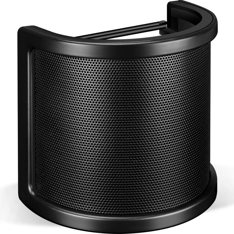 Aokeo Pop Filter, [Upgraded Three Layers] Metal Mesh & Foam & Etamine Layer Microphone Windscreen Cover Handheld Mic Shield Mask,Microphone Accessories for Vocal Recording,YouTube Videos,Streaming - Image 1