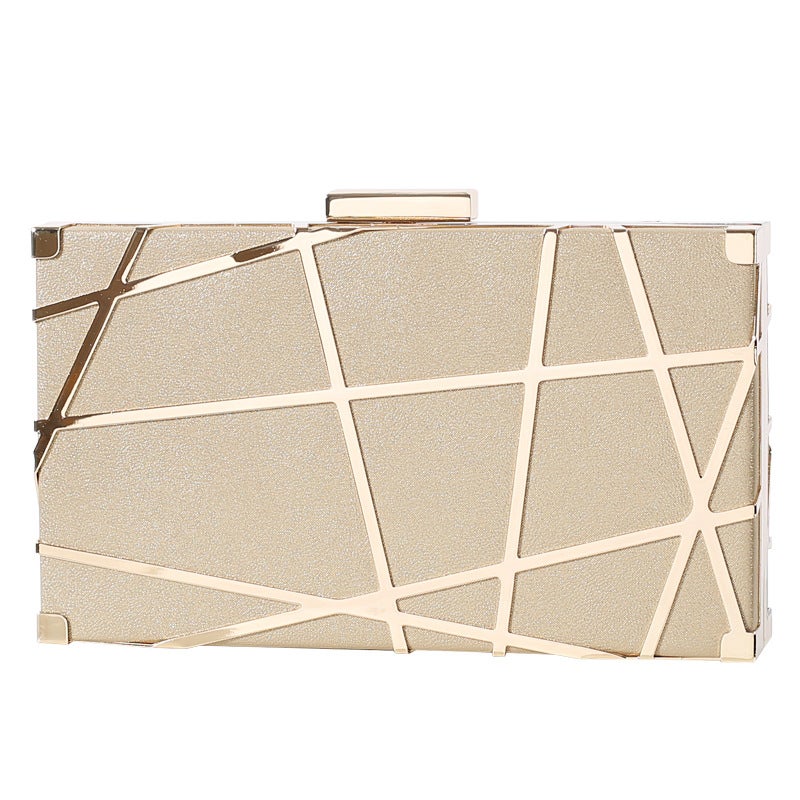 Creative Pu Cut Out Mesh Small Square Bag Banquet Bag Dinner Bag Socialite Party Dress Clutch Bag Wedding Bag - Image 1