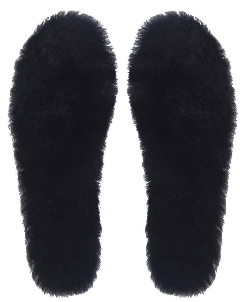 ABUSA Black Sheepskin Insoles Women's Premium Think Wool Fur Fleece Inserts Cozy & Fluffy 8 - Image 2