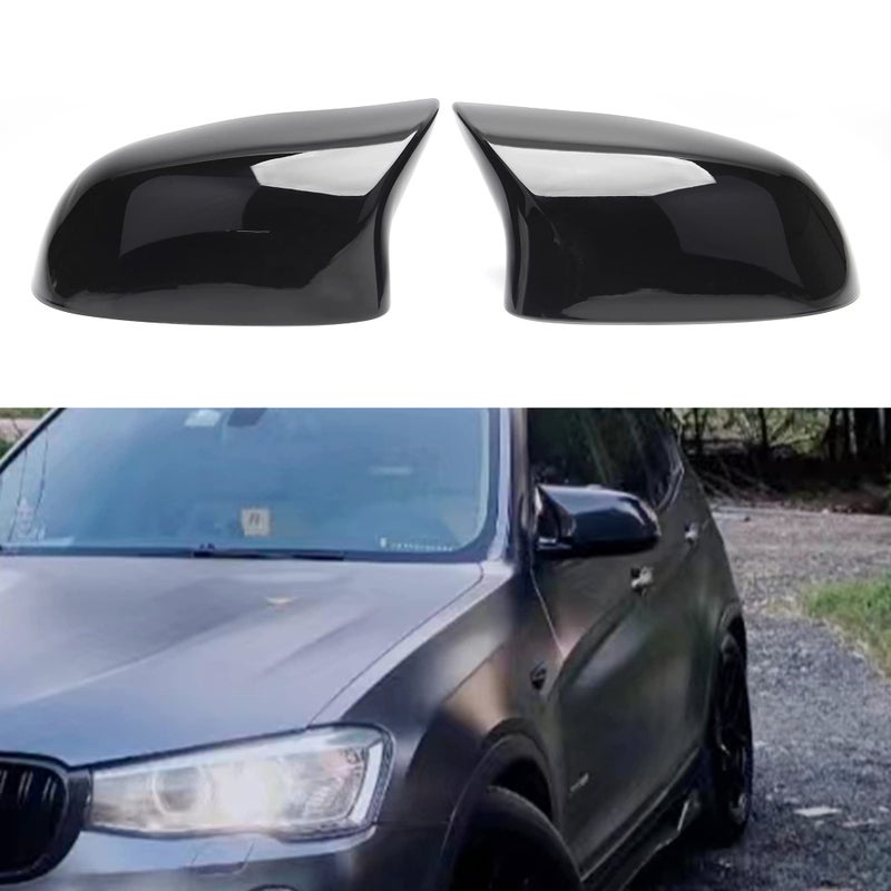 غطاء مرآة ABS لامع أسود لسيارة BMW X3 سلسلة F25 LCI F26 F15 F16