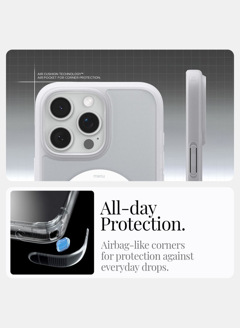 Spigen Ultra Hybrid MagFit for iPhone 16 Pro Case Cover with MagSafe (2024) Classic Silver - Image 4