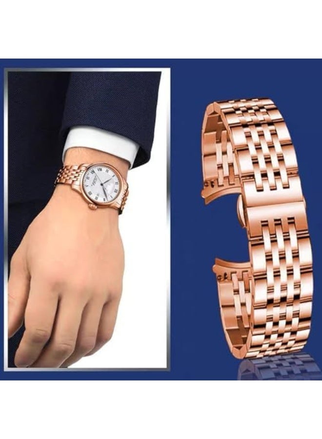 Stainless Steel Watch Band Straight & Curved End 14mm 16mm 18mm 19mm 20mm 21mm 22mm 23mm 24mm Premium Polished Metal Watch Band Bracelet Universal Smartwatch Replacement Strap Men Women - Image 4
