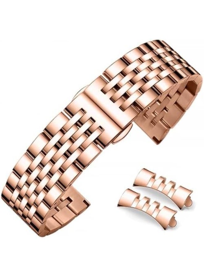 Stainless Steel Watch Band Straight & Curved End 14mm 16mm 18mm 19mm 20mm 21mm 22mm 23mm 24mm Premium Polished Metal Watch Band Bracelet Universal Smartwatch Replacement Strap Men Women - Image 1
