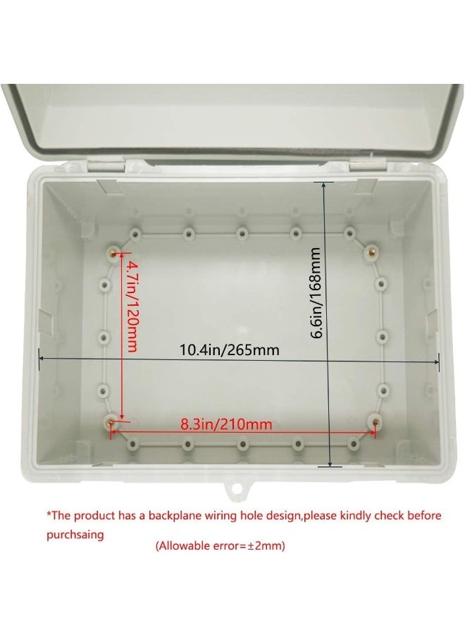 melfi Junction Box ABS Plastic IP65 Waterproof & Dustproof Electrical Enclosure with Hinged Shell for Outdoor Use, Industrial Equipment and Security Systems  - Image 4