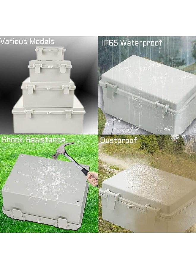 melfi Junction Box ABS Plastic IP65 Waterproof & Dustproof Electrical Enclosure with Hinged Shell for Outdoor Use, Industrial Equipment and Security Systems  - Image 5