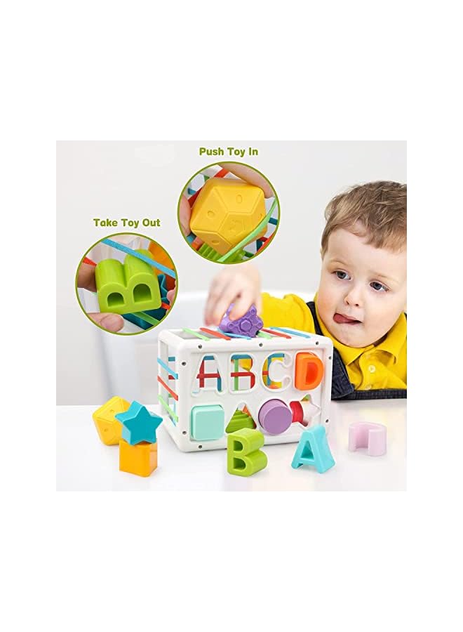 PROMASS Shape Sorter Toys ABCD, Montessori Toys for 12Months+,, Sensory Bin for Babies 12 18 Months with Colorful Cube, Sensory Toddler Toys Age 1-2 Preschool Educational Toddlers Toys Gift for Baby - Image 4