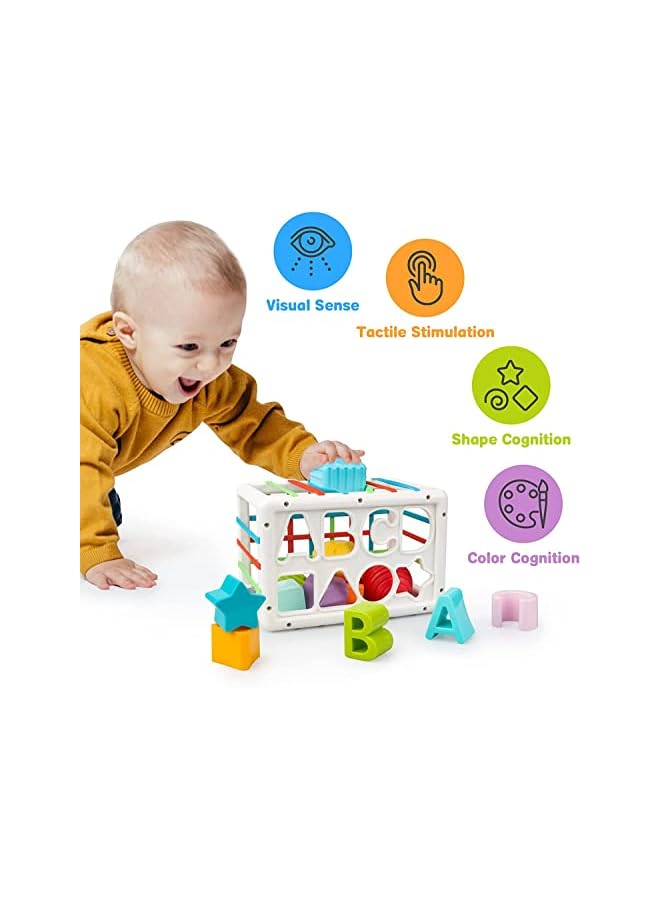 PROMASS Shape Sorter Toys ABCD, Montessori Toys for 12Months+,, Sensory Bin for Babies 12 18 Months with Colorful Cube, Sensory Toddler Toys Age 1-2 Preschool Educational Toddlers Toys Gift for Baby - Image 5