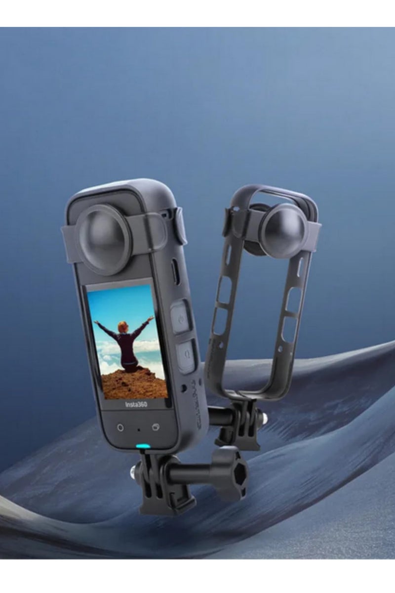 Protective Frame for Insta360 X3 Camera Cage Compatible with Insta360 X3 Accessories Including Lens Cover Adapter Bracket and Extension Parts for Enhanced Durability and Protection - Image 5