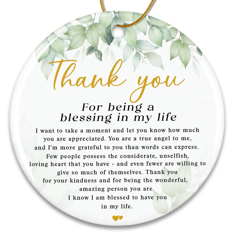 ZAGKOO Thank You Gifts for Women Men - Boss Gifts for Her Him - Appreciation Gifts for Coworker Teacher Nurse Mom Friend - Meaningful Gifts for Women - Being A Blessing Ceramic Ornament Christmas 2024 - Image 1
