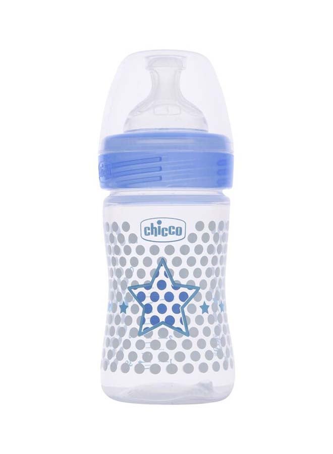 Chicco Well-Being Feeding Bottle (150 Ml, Slow) 0m+ Medium Flow (Blue) - Image 1