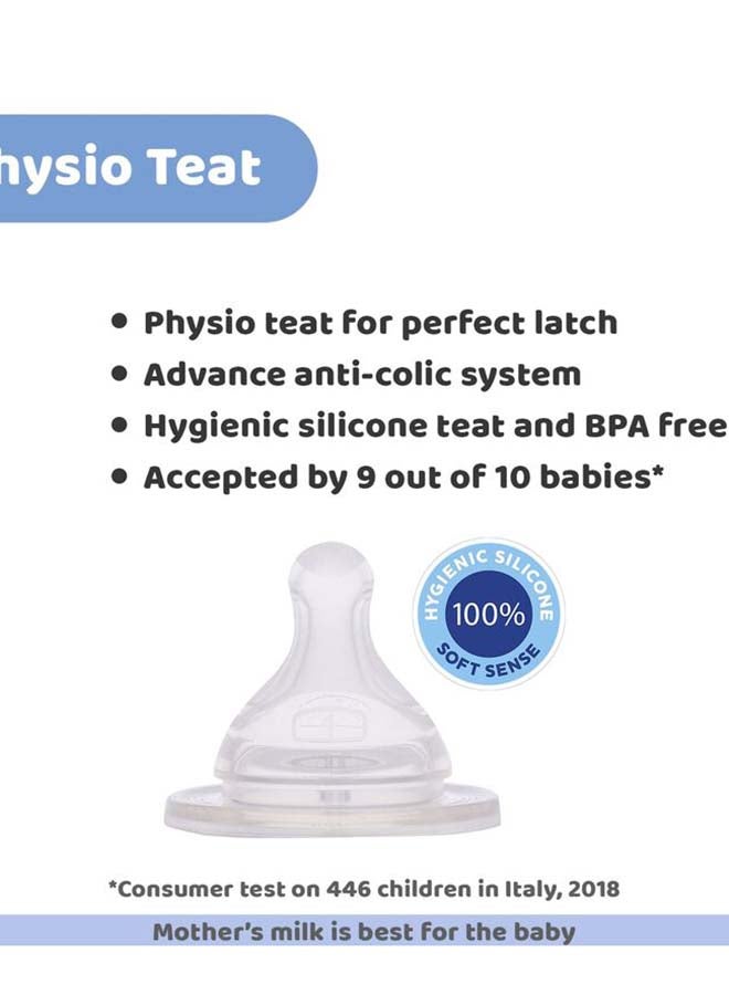 Chicco Well-Being Feeding Bottle (150 Ml, Slow) 0m+ Medium Flow (Blue) - Image 5