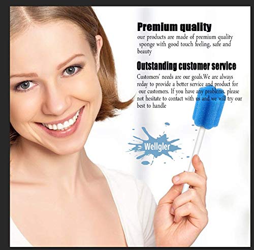 Wellgler's Disposable oral swabs,mouth swabs sponge Dental Swabs Unthreated （100pcs Blue) - Image 4