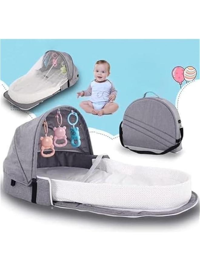 HOOKOR Durku Travel Bassinet - Folding Portable Bassinet with Net and Awning, in Bed Bassinet for Baby, Portable Baby Bed for Camping, Easy to Fold and Lightweight,Washable (Pink) - Image 5