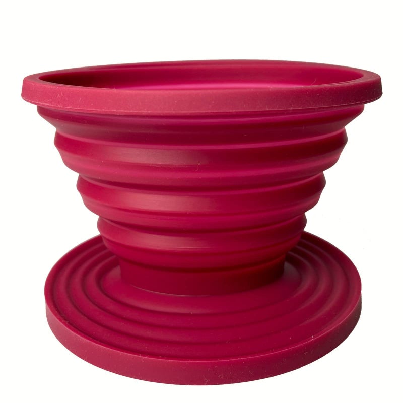 Attsky Collapsible Pour Over Coffee Dripper for Camp Coffee, Reusable Silicone Coffee Filter Holder for Camping Red - Image 5