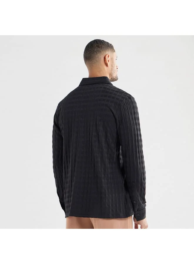 Splash FAV Textured Shirt with Long Sleeves
