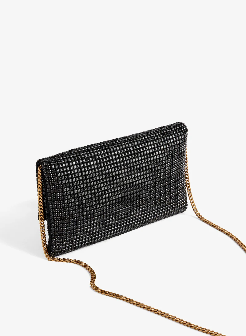 تيد بيكر Kristn Crystal Long Fold Over Crossbody