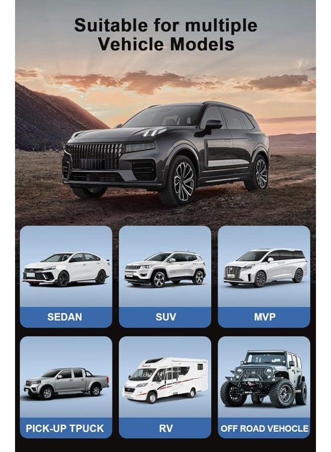 Tire Pressure Monitoring System (w/Language Alarm Modes),Tire Pressure Monitor System with Solar Charge,Trailer TPMS with 4 Sensors,Tire Temperature Detector w/Color LCD Display,for Sedan SUV RV - Image 3