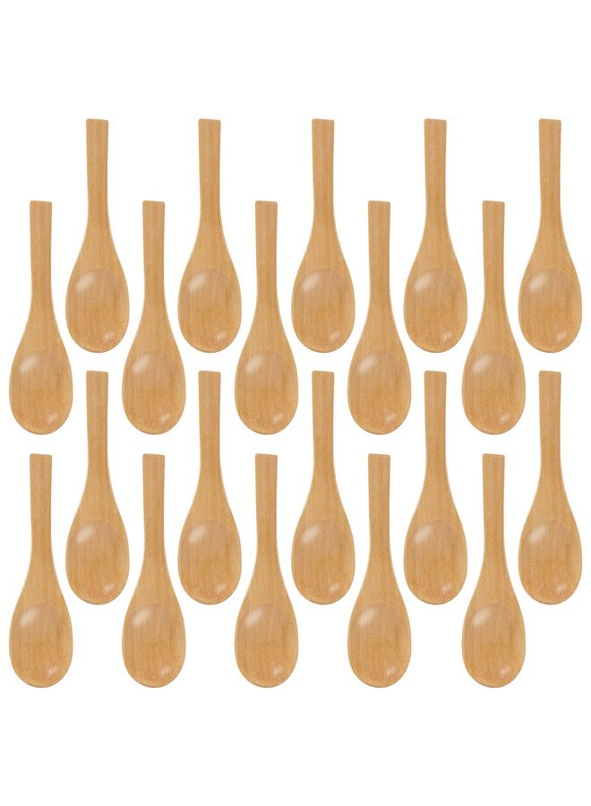 Acoavo 20Pcs Tiny Wooden Spoon Small Wooden Spoons for Condiments Salt Spoons Mini SpoonS For Spice Jars Handmade Small Wood Spoon For Sauces, Sugar, Honey, Pepper - Image 1