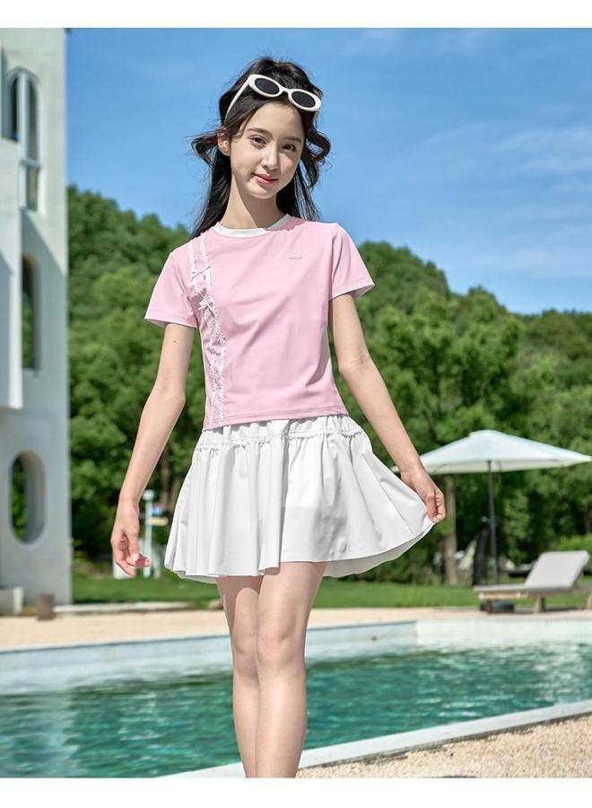 Girls' Swimwear New Style Junior High School Student With Padded Chest Beautiful Swimsuit Children's Large And Medium Children's Split Set Small And Medium Children's