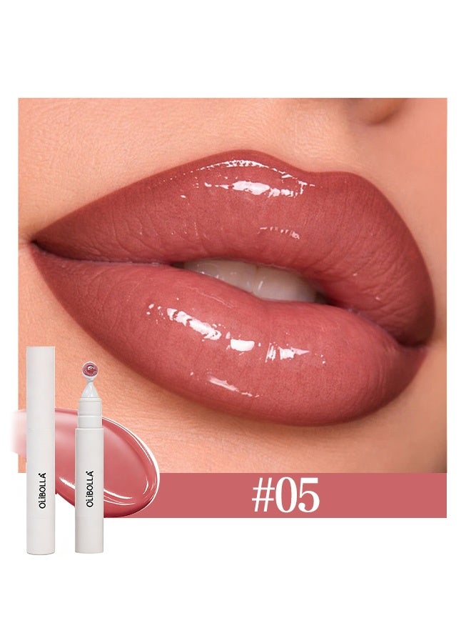 OLIBOLLA Plump Juicy Lip Tint,High Shine Glass Luster Finish, Long-Lasting Non-Sticky Lip Gloss, Hydrating Plumping Lip Stain,3.5ml #05 - Image 2
