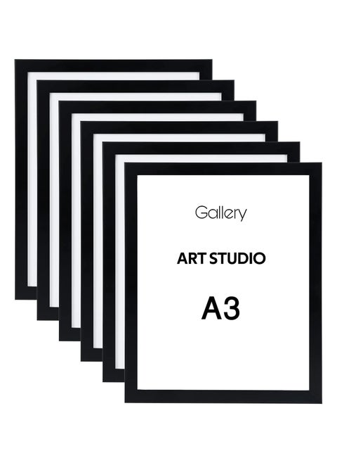 A3 black photo frames, 6 pieces (30x40)