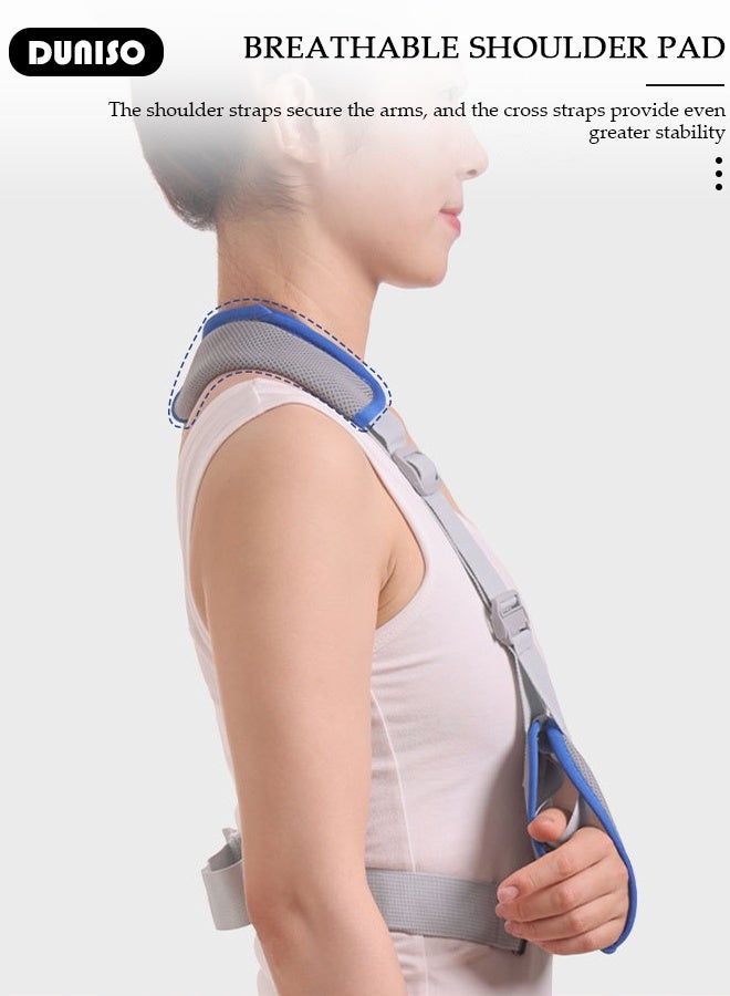 DUNISO Arm sling shoulder Immobilizer - comfortable medical sling for shoulder injury, left and right arm, men and women, for Broken, dislocated, fracture, strain - Image 5