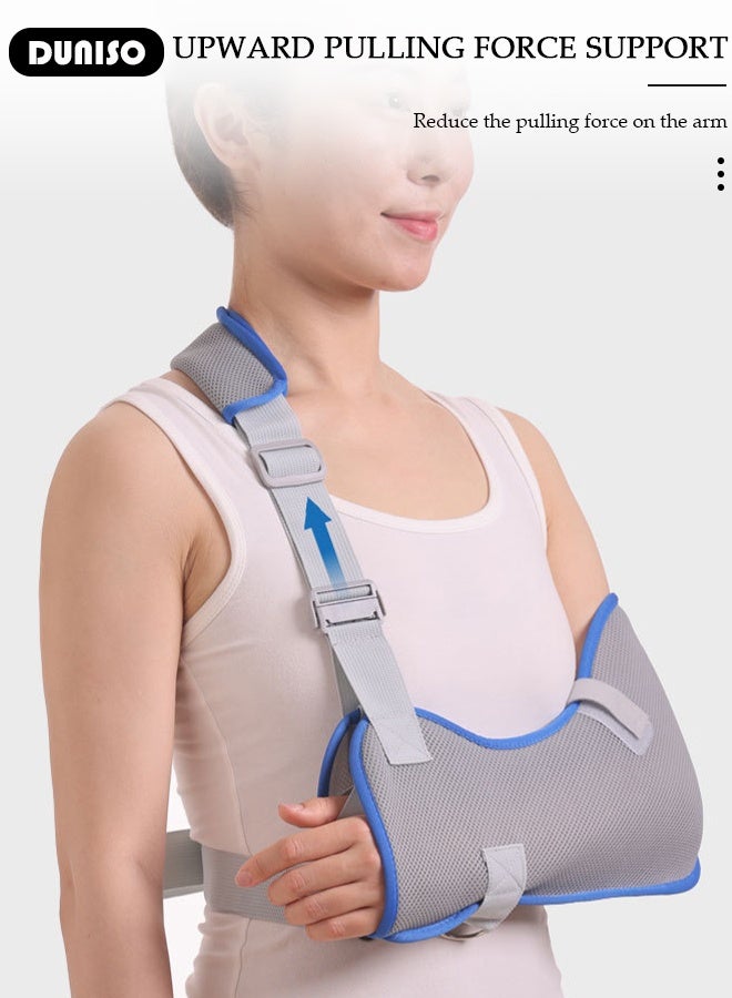 DUNISO Arm sling shoulder Immobilizer - comfortable medical sling for shoulder injury, left and right arm, men and women, for Broken, dislocated, fracture, strain - Image 4