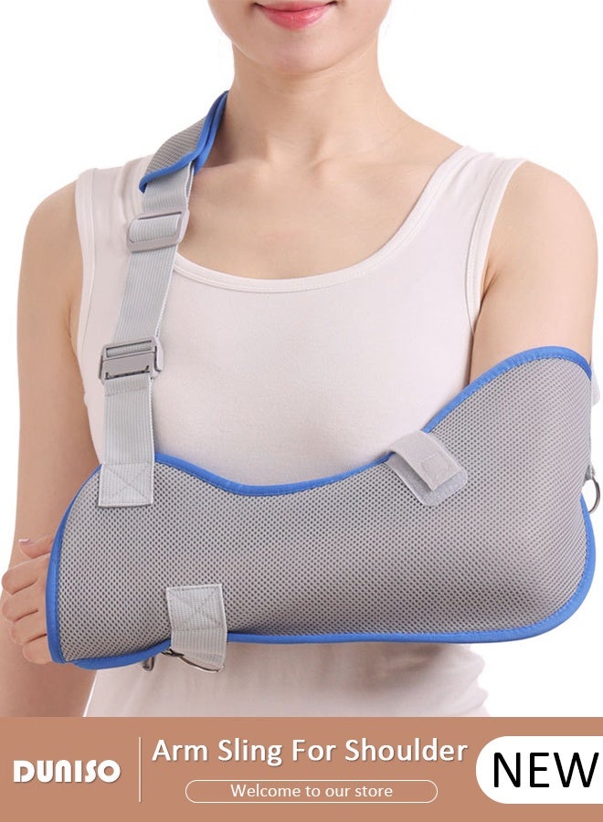 DUNISO Arm sling shoulder Immobilizer - comfortable medical sling for shoulder injury, left and right arm, men and women, for Broken, dislocated, fracture, strain - Image 1
